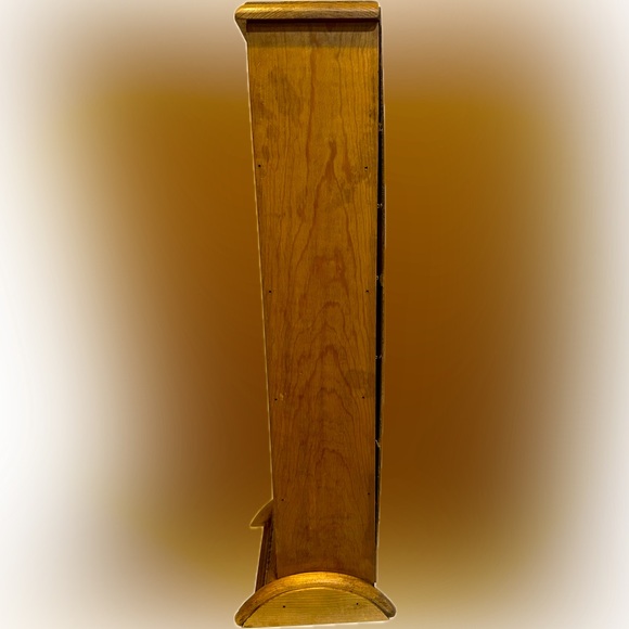 VTG CD GAME MEDIA ACCESSORY HOLDER WOODEN CABINET 5 CUBBY SHELF SHELVES 30 3/4” - Picture 7 of 15